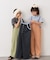 【KIDS】配色ワッフルキャミサロペット