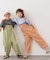 【KIDS】配色ワッフルキャミサロペット