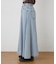 【大人見え/軽量】リメイク風柔らかデニムロングフレアスカート