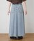 【大人見え/軽量】リメイク風柔らかデニムロングフレアスカート