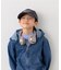 【KIDS】ストライプスカーフ付きロゴ刺繍CAP