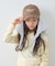 【KIDS】ストライプスカーフ付きロゴ刺繍CAP
