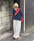 【UNISEX】【プラスサイズあり】ストライプシアサッカーイージーパンツ