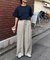 【UNISEX】【プラスサイズあり】ストライプシアサッカーイージーパンツ