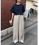 【UNISEX】【プラスサイズあり】ストライプシアサッカーイージーパンツ