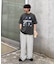 【UNISEX】【プラスサイズあり】ストライプシアサッカーイージーパンツ