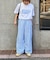 【UNISEX】【プラスサイズあり】ストライプシアサッカーイージーパンツ
