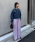 【UNISEX】【プラスサイズあり】ストライプシアサッカーイージーパンツ