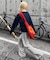 【UNISEX】【プラスサイズあり】ストライプシアサッカーイージーパンツ