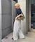 【UNISEX】【プラスサイズあり】ストライプシアサッカーイージーパンツ