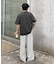 【UNISEX】【プラスサイズあり】ストライプシアサッカーイージーパンツ