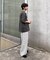 【UNISEX】【プラスサイズあり】ストライプシアサッカーイージーパンツ