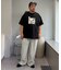 【UNISEX】【プラスサイズあり】ストライプシアサッカーイージーパンツ