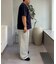 【UNISEX】【プラスサイズあり】ストライプシアサッカーイージーパンツ