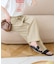 【UNISEX】【プラスサイズあり】ストライプシアサッカーイージーパンツ