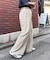 【UNISEX】【プラスサイズあり】ストライプシアサッカーイージーパンツ