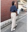 【UNISEX】【プラスサイズあり】ストライプシアサッカーイージーパンツ
