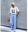 【UNISEX】【プラスサイズあり】ストライプシアサッカーイージーパンツ