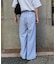 【UNISEX】【プラスサイズあり】ストライプシアサッカーイージーパンツ
