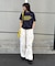 【UNISEX】【プラスサイズあり】ポコポコメッセージロゴTEE