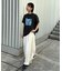 【UNISEX】【プラスサイズあり】スラブ天竺ピグメントロゴTEE