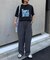 【UNISEX】【プラスサイズあり】スラブ天竺ピグメントロゴTEE