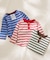 【BABY】【Qinn】ボーダーワッフルヘンリートップス：80～100cm