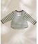 【BABY】【Qinn】ボーダーワッフルヘンリートップス：80～100cm