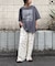 オーガンジーシアードッキングプリントTEE