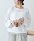 【接触冷感/ドット柄あり】フェイクレイヤードシアースラブ刺繍オーバーTee