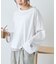 【接触冷感/ドット柄あり】フェイクレイヤードシアースラブ刺繍オーバーTee