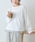 【接触冷感/ドット柄あり】フェイクレイヤードシアースラブ刺繍オーバーTee