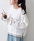 【接触冷感/ドット柄あり】フェイクレイヤードシアースラブ刺繍オーバーTee