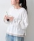 【接触冷感/ドット柄あり】フェイクレイヤードシアースラブ刺繍オーバーTee