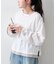 【接触冷感/ドット柄あり】フェイクレイヤードシアースラブ刺繍オーバーTee