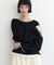 【接触冷感/ドット柄あり】フェイクレイヤードシアースラブ刺繍オーバーTee