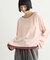 【接触冷感/ドット柄あり】フェイクレイヤードシアースラブ刺繍オーバーTee