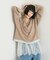 【接触冷感/ドット柄あり】フェイクレイヤードシアースラブ刺繍オーバーTee