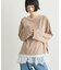 【接触冷感/ドット柄あり】フェイクレイヤードシアースラブ刺繍オーバーTee