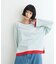 【接触冷感/ドット柄あり】フェイクレイヤードシアースラブ刺繍オーバーTee