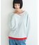 【接触冷感/ドット柄あり】フェイクレイヤードシアースラブ刺繍オーバーTee