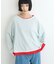 【接触冷感/ドット柄あり】フェイクレイヤードシアースラブ刺繍オーバーTee