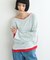 【接触冷感/ドット柄あり】フェイクレイヤードシアースラブ刺繍オーバーTee