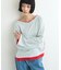 【接触冷感/ドット柄あり】フェイクレイヤードシアースラブ刺繍オーバーTee