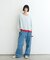 【接触冷感/ドット柄あり】フェイクレイヤードシアースラブ刺繍オーバーTee