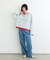 【接触冷感/ドット柄あり】フェイクレイヤードシアースラブ刺繍オーバーTee
