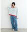 【接触冷感/ドット柄あり】フェイクレイヤードシアースラブ刺繍オーバーTee