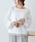 【接触冷感/ドット柄あり】フェイクレイヤードシアースラブ刺繍オーバーTee