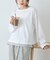 【接触冷感/ドット柄あり】フェイクレイヤードシアースラブ刺繍オーバーTee