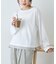 【接触冷感/ドット柄あり】フェイクレイヤードシアースラブ刺繍オーバーTee